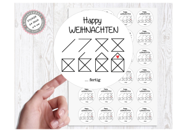 24 zuckersüßer Sticker Aufkleber 4cm Haus vom Nikolaus Weihnachten Christmas von Lüttentüddel®